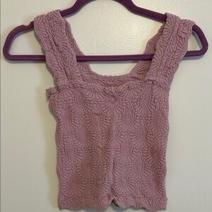Free People Textured Mauve Tank Top